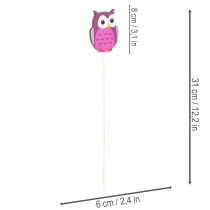 Artikel Pflanzenstecker Holz-Eule 31cm 12 Stück, farbig sortiert