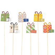 Artikel Pflanzenstecker Holz Geschenkpaket bunt 31cm 12 Stück