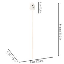 Artikel Geisterfiguren auf Holzstab 54 cm weiß-orange 8 Stück für Halloween-Dekoration