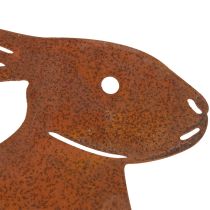 Artikel Gartenstecker aus Metall mit Rostoptik – Motiv Hase, 100 cm, Set mit 2 Stück