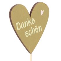 Artikel Dekostecker aus Holz Herz „Danke schön“ 31 cm sortiert 12 Stück