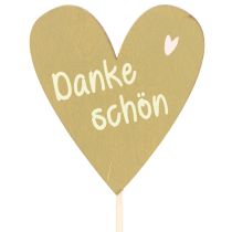 Artikel Dekostecker aus Holz Herz „Danke schön“ 31 cm sortiert 12 Stück