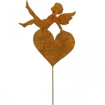 Gartenstecker Weihnachten Engel Herz Edelrost Deko 14,5cm
