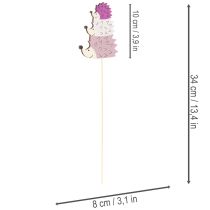 Artikel Deko-Stecker Igel-Familie aus Holz, Herbstdeko, 34 cm, 12 Stück