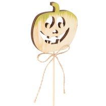 Artikel Dekostecker Holz Kürbis 12er-Set 31cm bemalt für Halloween und Herbst
