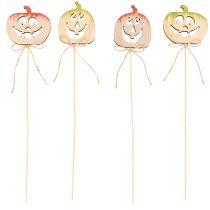 Artikel Dekostecker Holz Kürbis 12er-Set 31cm bemalt für Halloween und Herbst