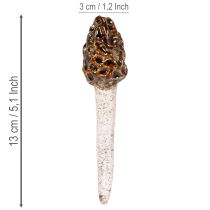 Artikel Künstlicher Deko-Morchel-Pilz aus Keramik, 13cm, Braun, 2er-Set