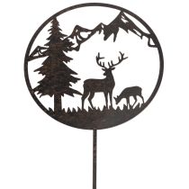 Artikel Dekostecker Metall Hirsch und Kiefer Schwarz-Rost 100 cm