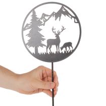 Artikel Dekostecker Metall Hirsch und Kiefer Schwarz-Rost 100 cm