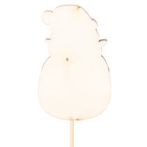 Artikel Deko-Stecker Weihnachtsmann aus Holz 31 cm Rot-Weiß-Grau für Gestecke und Topfpflanzen 12 Stück