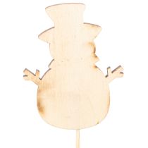 Artikel Holzstecker Schneemann 31cm, Mehrfarbig, 12 Stück für Weihnachtsdekoration