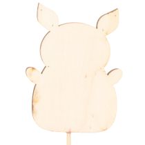 Artikel Dekostecker Schweinchen Holz 31cm Mehrfarbig 16 Stück für Blumendeko