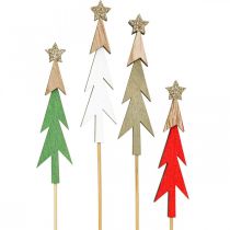 Weihnachtsstecker Tanne Blumenstecker Holz 9,5cm 16St