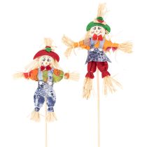 Artikel Blumenstecker Vogelscheuchen aus Holz und Stoff 37cm 6er-Set
