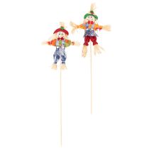 Artikel Blumenstecker Vogelscheuchen aus Holz und Stoff 37cm 6er-Set
