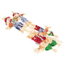 Artikel Blumenstecker Vogelscheuchen aus Holz und Stoff 37cm 6er-Set