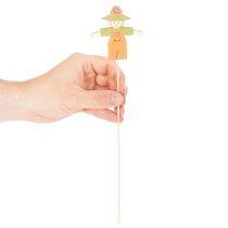 Artikel Holzstecker Vogelscheuche aus Holz 30 cm bunt gemischt 12 Stück
