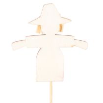 Artikel Holzstecker Vogelscheuche aus Holz 30 cm bunt gemischt 12 Stück