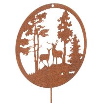 Artikel Gartenstecker Metall Rost Hirsch Silhouette rund 53cm 2er-Set