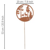 Artikel Gartenstecker Metall Rost Hirsch Silhouette rund 53cm 2er-Set