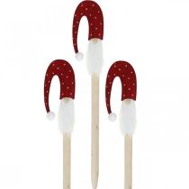 Weihnachtswichtel, Gartenstecker Wichtel, Weihnachtsdeko Holz L51cm 3St