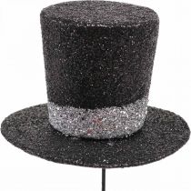 Artikel Silvester Deko Zylinder Hut Dekostecker Glitter 5cm 12 St