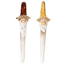 Artikel Deko Gartenfigur Zwerg aus Keramik 16cm 2er-Set für Pflanzkübel