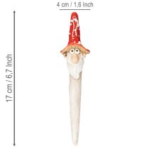 Artikel Keramik-Zwerg Gartenstecker 17cm, Rot, 2er Set