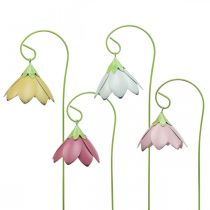 Gartenstecker Metall Deko Blumen Farbig Beetstecker L34 4St