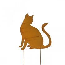 Edelrost Gartenstecker Katze Beetstecker Retro H41,5cm