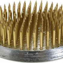 Artikel Steckigel Kenzan Rund Ø60 mm Blumenigel Messing Silbern mit Gummibasis
