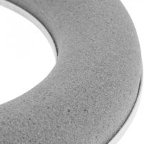 Artikel Kranz aus Trockensteckschaum, Ø25cm, H3,5cm, Grau, 6 Stück