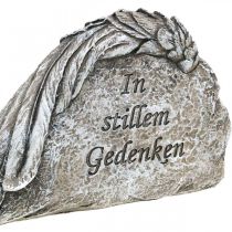 Artikel Grabschmuck Engelsflügel mit Spruch Kunststein Grau 16cm 4 St