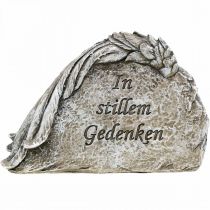 Artikel Grabschmuck Engelsflügel mit Spruch Kunststein Grau 16cm 4St