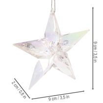 Artikel Dekoanhänger Stern Acryl irisierend klar 9cm 6er-Set