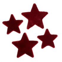 Artikel Weihnachtsdeko Sterne Bordeaux Beflockt Tischdeko 4–5cm 40 St