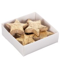 Artikel Deko-Sterne aus Holz goldfarben 5 cm 9 Stück für Innenbereich