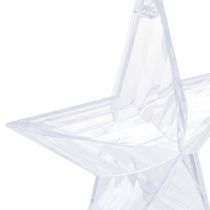 Stern Plastik klar zum Hängen 12cm 3St