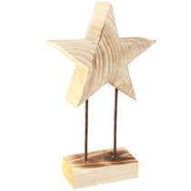 Artikel Stern aus Holz Paulownia Weihnachtsstern auf Sockel H48cm