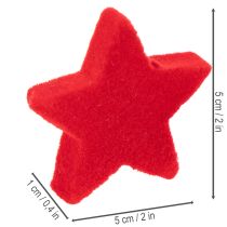 Artikel Deko-Sterne beflockt Rot 4–5cm Kunststoff 40 Stück