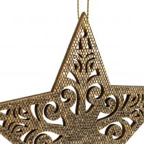 Artikel Stern Gold zum Hängen 8cm - 12cm 9 St