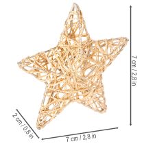 Artikel Deko Stern Set aus Draht Gold 7 cm und 10 cm 12 Stück Innenbereich