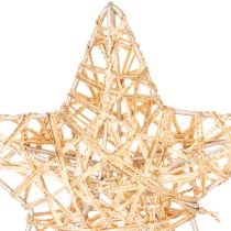 Artikel Deko Stern Set aus Draht Gold 7 cm und 10 cm 12 Stück Innenbereich