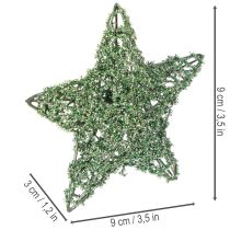 Artikel Deko Stern Set Grün Drahtsterne 10cm und 7cm 12 Stück