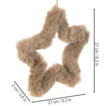 Artikel Hängender Dekostern Kunstfell beige 21cm 4 Stück