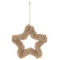 Artikel Hängender Dekostern Kunstfell beige 21cm 4 Stück