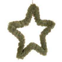 Artikel Stern aus Kunstfell Grün 30 cm zum Hängen, 3er-Set