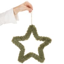 Artikel Stern aus Kunstfell Grün 30 cm zum Hängen, 3er-Set