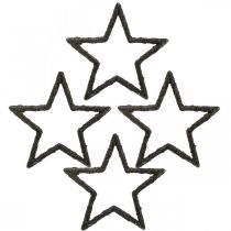 Streudeko Weihnachten Sterne Schwarz Glitter Ø4cm 120St