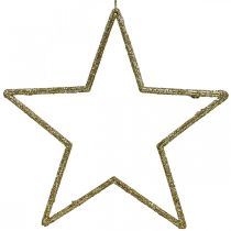 Weihnachtsdeko Stern Anhänger Golden Glitter 17,5cm 9St